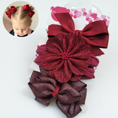 Cross-border hot sale of baby hair headband bowknot headdress three sets of baby hair accessories and children hair band