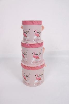 Flamingo Series is a Round three-piece gift box flower box