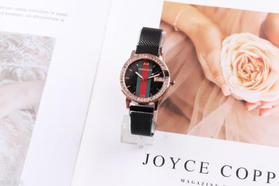 Korean edition new simple fashion G home design inlaid diamond water diamond quartz stripe milan with women's watches
