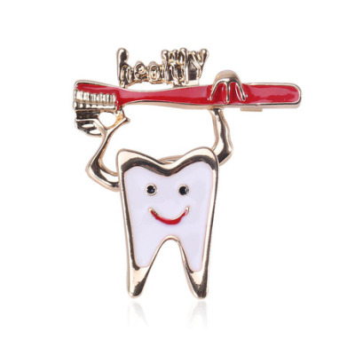 Fashion accessories personality environmental alloy creativity lovely smile tooth brooch drop oil brooch pin