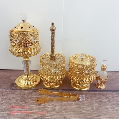 Incense burner set with Arabic metal sprinklers incense burner burner