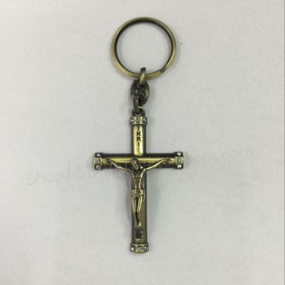 Jesus cross metal keyring creative gift pendant Catholic keyring keyring