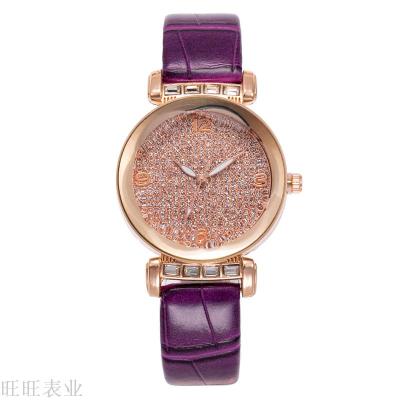New ladies full star watch color Korean gem set with diamond belt fashion watches