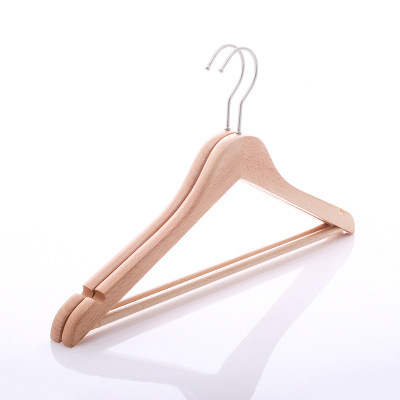 High-grade vintage solid wood adult non-slip clothing store displays wooden wide-shouldered clothes rack wooden pants rack wholesale