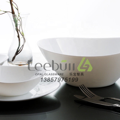 OPAL GLASSWARE Tableware White Jade Porcelain OPAL Glass Household Bowl