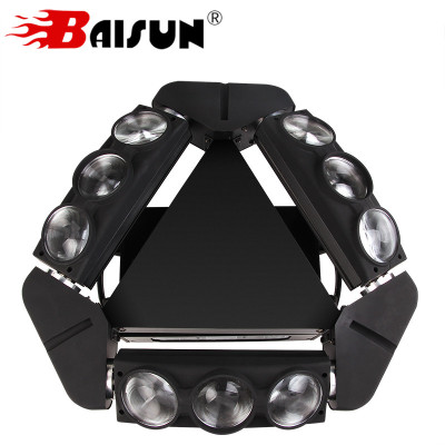 Baisun 9 Eye Spider Beam Moving Head Light rgbw 4in1 DMX 9x10 W LED Super Spider Lighting Wedding Nightclub Party