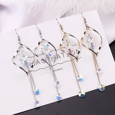 Elegant Tassel Earrings Sweet Long Pearl Eardrops Korean New Ear Hook Studs