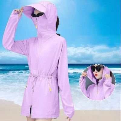 Sun protective clothing women's medium to long range 2020 summer new uv protection goes with the beach, beach, and sun-protective clothing