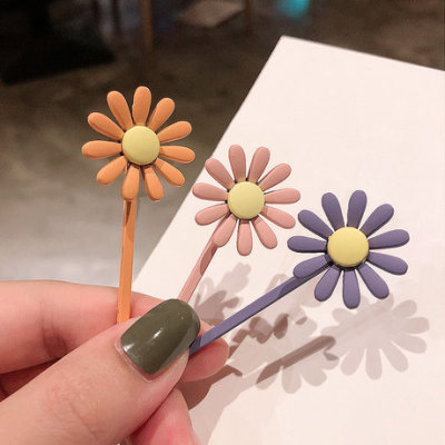 Japan and South Korea colorful Flower Hair Clip Headgear Clip Simple Metal Clip Edge Clip Ins Hyun Daisy Hair Clip