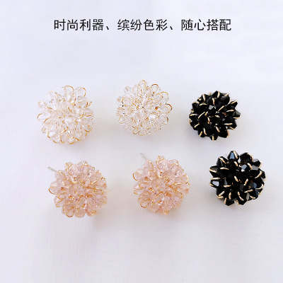 Earrings Korean Crystal Earrings Sterling Silver Needle Elegant Flower Stud Earrings Fashion Personalized Hot Selling Eardrops