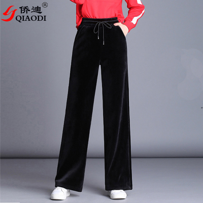 [factory direct sales] golden velvet wide leg pants female spring and autumn straight pants new long pants