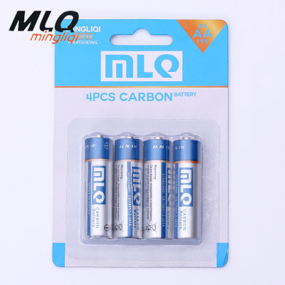 Cyan 4 Card Pack AA Carbon No.5 battery mercury-free Environmental Protection 1.5V Keyboard toy Dry battery manufacturer Direct Sale