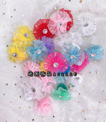 Candy Color Towel Ring Sticky Flowers Do Not Hurt Hair 25 Pack