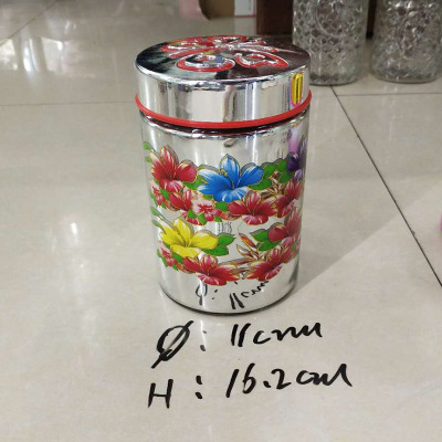Manufacturers direct exquisite hand-painted flower glass storage tank spray color painting hand-made glass sealed tank
