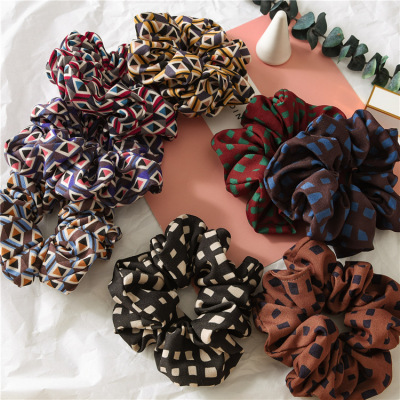 Occental and American new leopard grain large intestine loop hair loop ladies restoring ancient ways series cloth loop tie hair dish hair act the role ofing yiwu act the role ofing