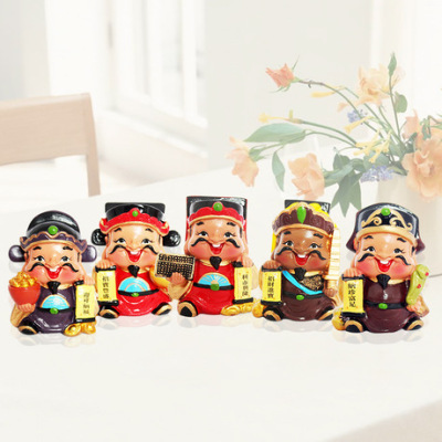 New Five Gods of Wealth Doll Resin Crafts Home Fashionable Ornaments Festival Gift Crafts Factory Direct Sales