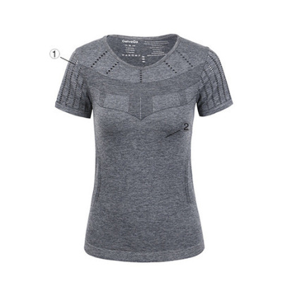 Short sleeved T-shirt for girls running Yoga Fitness Wear Spring and summer body-fitting breathable and comfortable fitness clothes