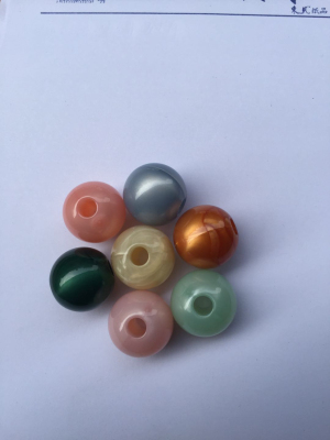 Factory Direct Direct Sales Dly Imitation Jade Straight Hole Scattered Beads, Jelly Two-Color round Beads, Square Beads Crack Bead Woven, Pieces