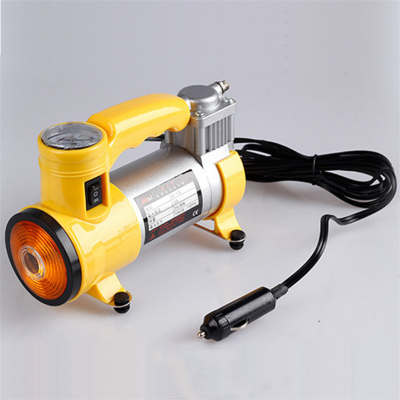 Vehicle-mounted air pump emergency air pump DC12v cigarette lighter with metal strip lamp auto air pump