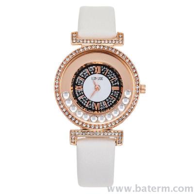 New fashion roll diamond Roman digital leather belt watch creative students quartz watch female