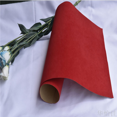 New Red Non-Woven Fabric Bottom Self-Adhesive Flocking Single-Sided Velvet Short Hair Tear-off Self-Adhesive