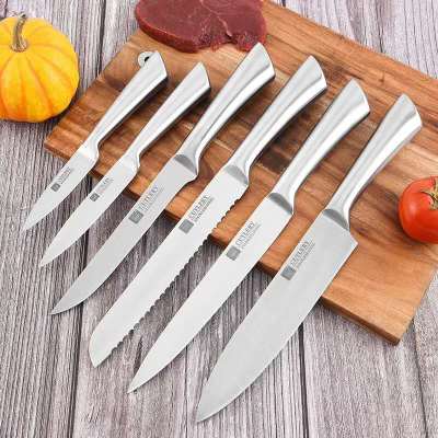 Stainless steel cutlery for chef 's knives with various handles