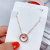 Japanese and Korean little red book stars with geometric double ring light luxury ring niche simple fashion clavicle cha