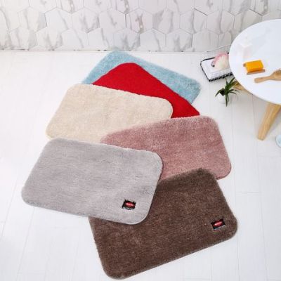 New pure color custom velveteen floor mat household door mat bathroom water absorption non-slip carpet