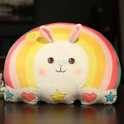 Creative rainbow pillow unicorn rabbit cuddly soft pillow stuffed toy gift