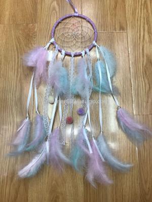Macaroon color girl heart hair ball catcher dream.net bedroom decorative pendant