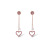 Korean Pearl Heart Popular Earrings for Women Heart Shaped Tassel Earrings Long Sterling Silver Needle Pentagram Stud Earrings Women