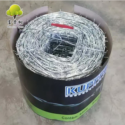 1.6mm BWG16 Galvanized Mild Steel Barbed Wire Antitheft Security Barbed Wire Factory Direct Sale