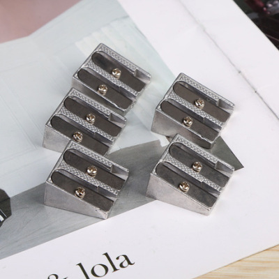 Creative zinc double hole bevel pencil sharpener pencil sharpener children mini pencil sharpener primary school manual pencil sharpener