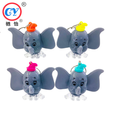 Exquisite flashing electronic key chain elephant toy stall noctilucent color changing LED lamp toy