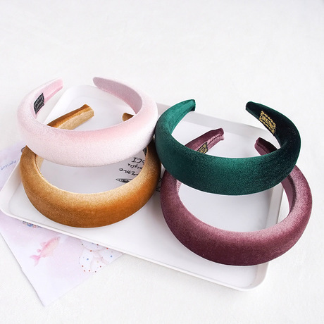 Factory Direct Sales Best Seller in Europe and America Fashion New Hair Accessories Women‘s Wide Brim Face Wash Hair Band Velvet Sponge Headband