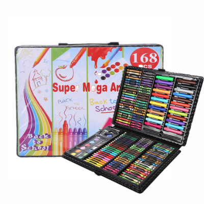 168-Piece Children's Watercolor Pens Set Cartoon Watercolor Pen Painting Color Pen Watercolor Pen Drawing Pen Gift Box