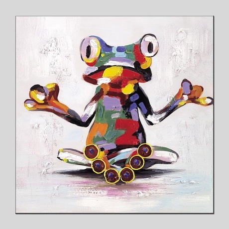 nordic style colorful abstract frog living room sofa background wall oil painting decoration modern minimalist aisle paintings wallpaper