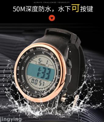 Wholesale 901 Multi-Functional Student Outdoor Sports Waterproof Electronic Watch Leisure Watch Fashion Luminous Men's Watch