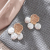 Korean version temperament contracted pearl ear hanging web celebrity with a heavy metal pearl earrings retro female pun