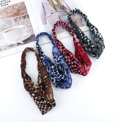 Cross-border e-Commerce Suppliers Europe and the United States Fashion Cloth cross-rib head band Hair Band Leopard Hair band Head Accessories Spot