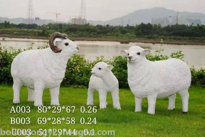 Sheep a family of three resin garden crafts