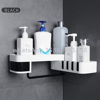 Slingifts Bathroom Corner Shelf Rotatable Wall-Mounted Drain Rack Adhesive Shower Caddy 4 Hooks Bath Kitchen Organizer