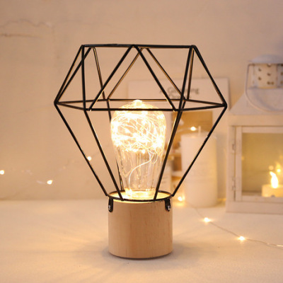 Small desk lamp geometry diamond tie yi modelling ins north Europe contracted wind places gift of little female heart to decorate the home