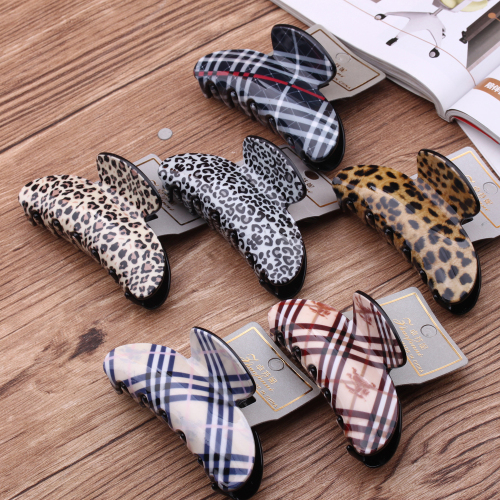 Pudding Small Station 10 Yuan Shop Simple Acrylic Hair Grip Leopard Hairpin Hair Clip Hair Korean Paw Bath Clip