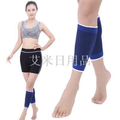 6001 polyester cotton knitting blue sports health care shins taobao gifts sports protection