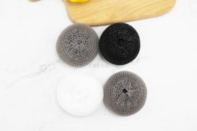 6g8 PCS black and white PP cleaning ball stainless steel cleaning ball washing towels kitchen supplies cleaning supplies