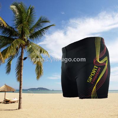 Men's style new swimwear manufacturers direct beach spa comfortable cool four-angle printed baggy swimming trunks