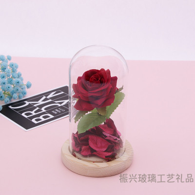 Rose glass cover eternal life flower gift box for girlfriend's birthday valentine's day gift candied flowers mother's day gift