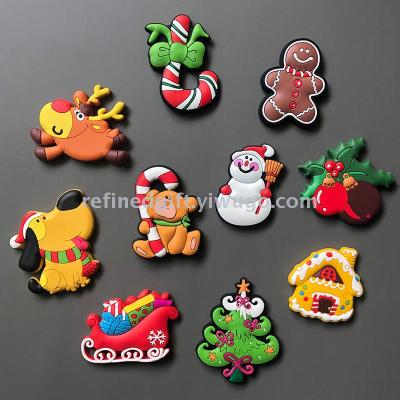 Christmas Cartoon 3D magnet PVC soft rubber magnet promotion gifts make samples