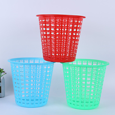 Factory Direct Sales Cleaning Storage Plastic Trash Can Colorful Pp Material Office Wastebasket Household Hollow Trash Can